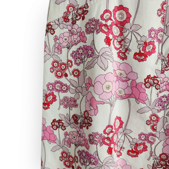 Vintage Kay Unger New York White & Pink Floral A Line Dress 10 - Picture 8 of 9